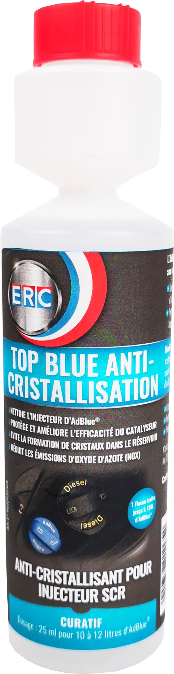 ERC – [Top Blue Anti-Kristallisation] | Additiv | Verhindert die Bildung von Kristallen im SCR-Kreislauf | Reduzierung der Stickoxidemissionen | Optimiert den AdBlue-Durchfluss | 250 ml (250 ml) von ERC