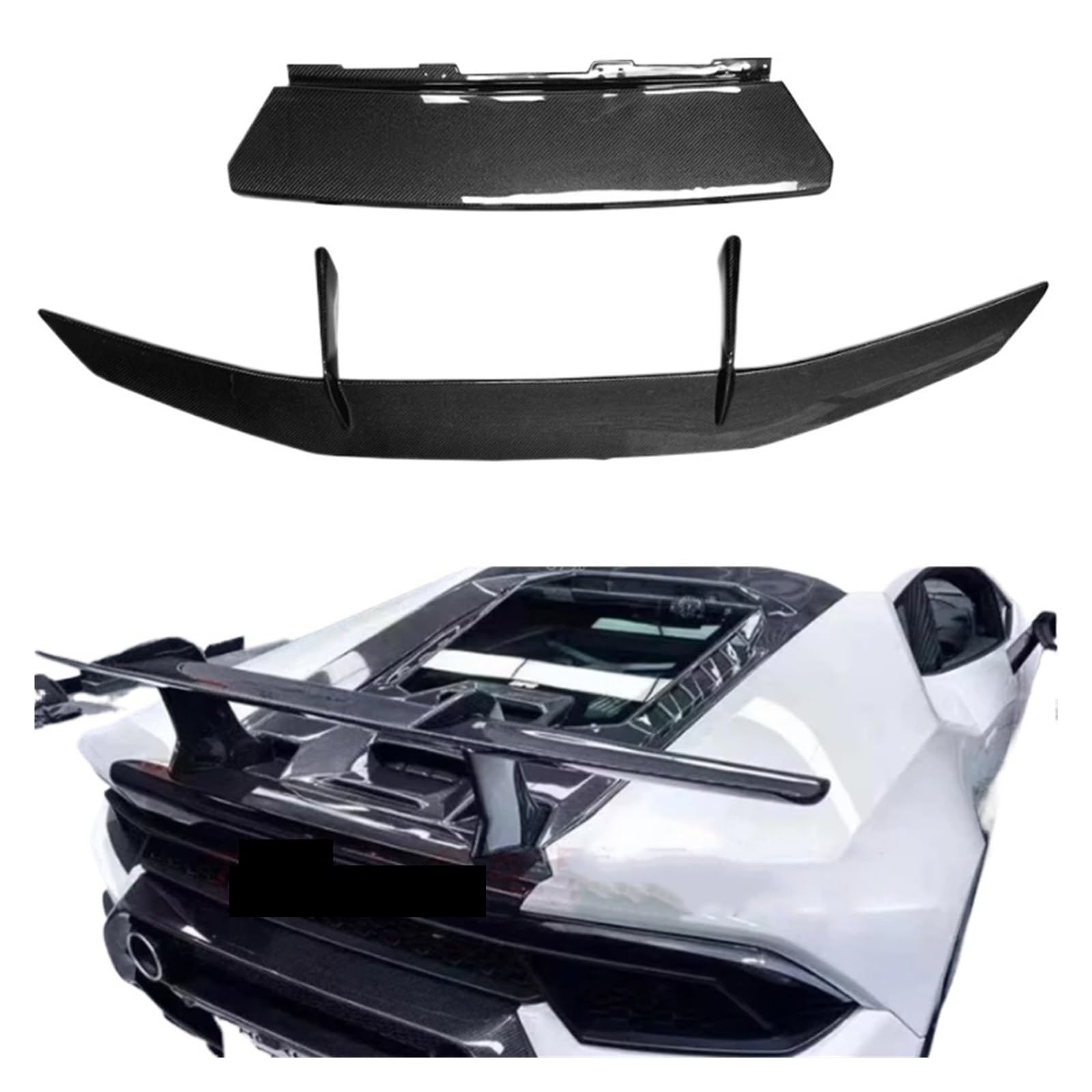 Carbon Fiber Tail Fins Heckspoiler, kompatibel for Lamborghini Huracan EVO LP610 580 Duckbill Car Wing Retrofit Heckflügel Autozubehör von ERFGDW