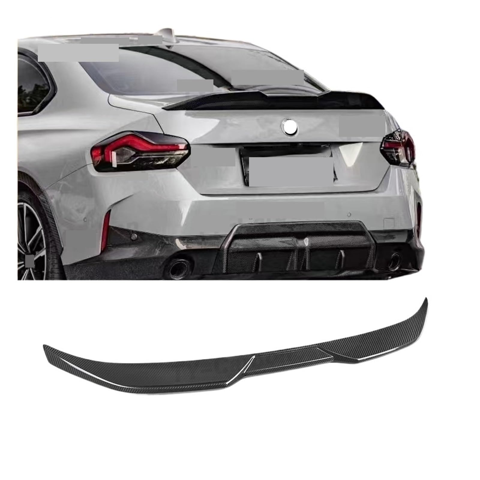 Real Carbon Fiber Kofferraumdeckel Heckspoiler Lippenflügel, kompatibel for BMW 2er G42 M235i M240i Coupe 2021–2024 2-türige Auto-Splitter-Verkleidung von ERFGDW