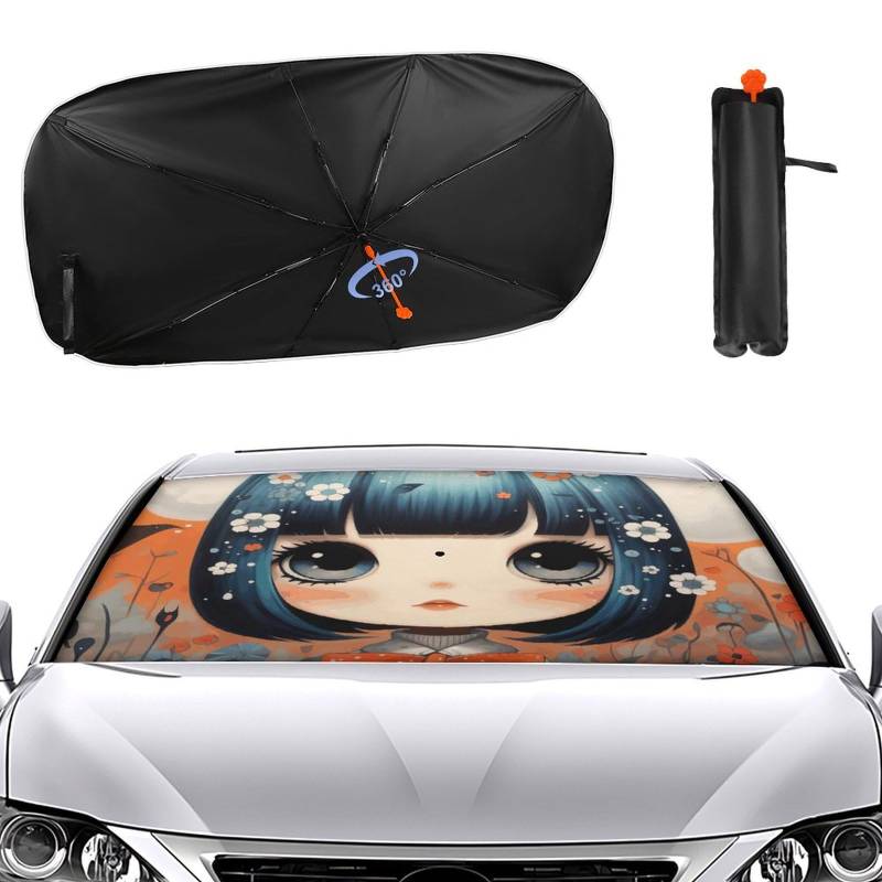 Anime Bilder Auto Windschutzscheibe Sonnenschutz Regenschirm Faltbare Auto Frontscheibe Sonnenschutz Windschutzscheibe Sonnenblende Halten Auto Kühl für LKW Van SUV Abdeckung von ERHNGL