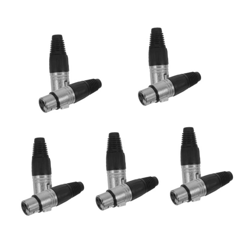 ERINGOGO 5 Sätze Dreipoliger Xlr-kanonenstecker Audio Funkübertragung Audioübertragung Ton-verbinder Kopfhörer Verkabelt Draht Mikrofon Zubehör Weiblicher Mikrofonanschluss Abs 2 Stück * 5 von ERINGOGO