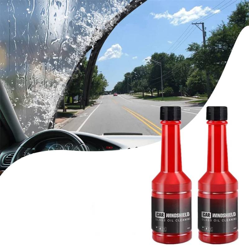 ERISAMO Car Windshield Cleaner, Car Windshield Oil Film Cleaner,Glass Stripper Water Spot Remover for Cars,Car Glass Cleaner for Eliminates Coatings,Waxes,Polish and Restore Automotive Glass (2Pcs) von ERISAMO