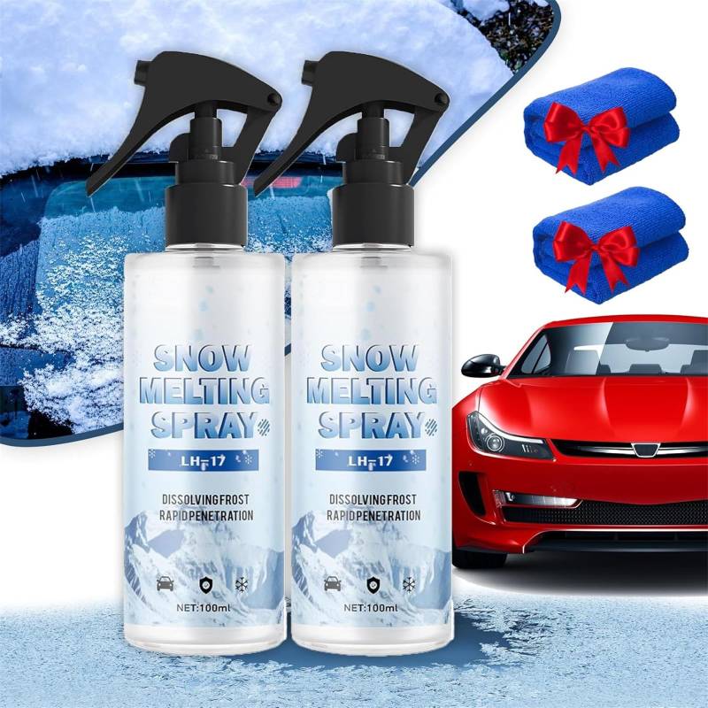 ERISAMO Car & Refrigerator De-Icing and Snow Spray, Fast Ice & Snow Melting Spray, Ice-Melting Agent, Melting Ice & Snow Remover Car, Protecting The Paint from Snow and Ice Scratches (2Pcs) von ERISAMO