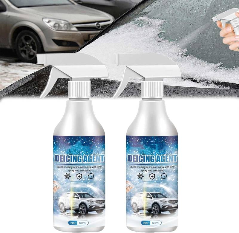 ERISAMO Deicer Spray for Car Windshield, Deicer Car Windscreen Spray, De Icer Spray for Car, De-Icer Spray Defrost Ice Deicer for Car Ice and Snow Melting, for Windshield,Headlight (2Pcs) von ERISAMO