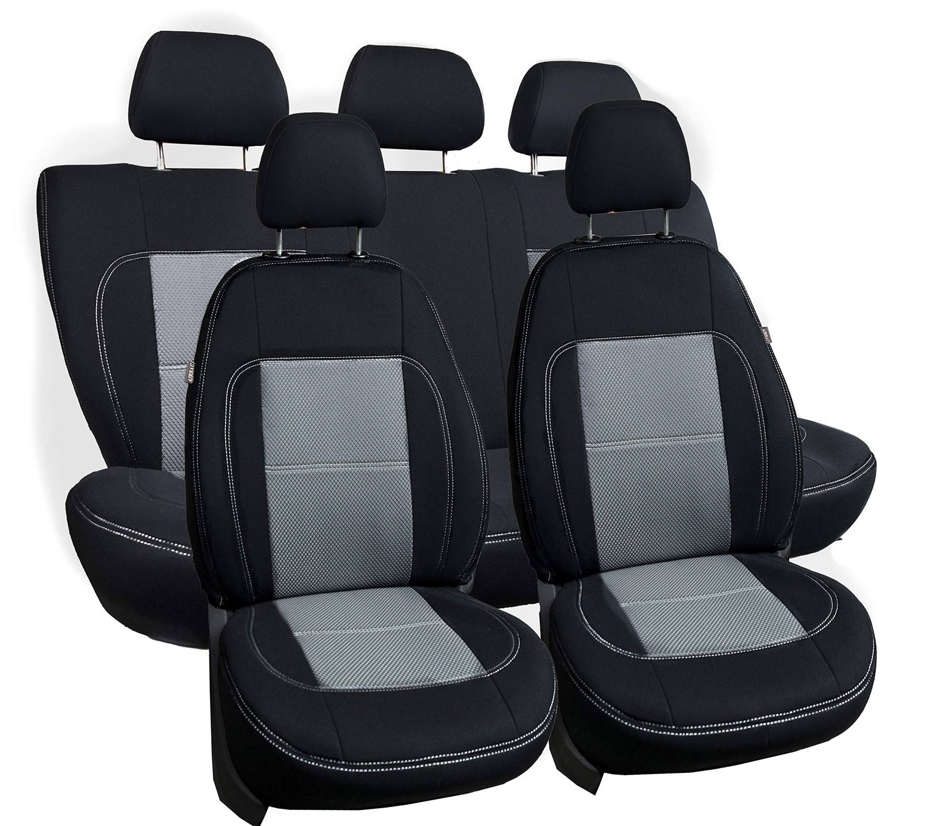 ERJOT Autositzbezüge kompatibel mit FIAT Punto Evo Grau maßgefertigte modellspezifische Sitzbezüge Komplett Set von ERJOT