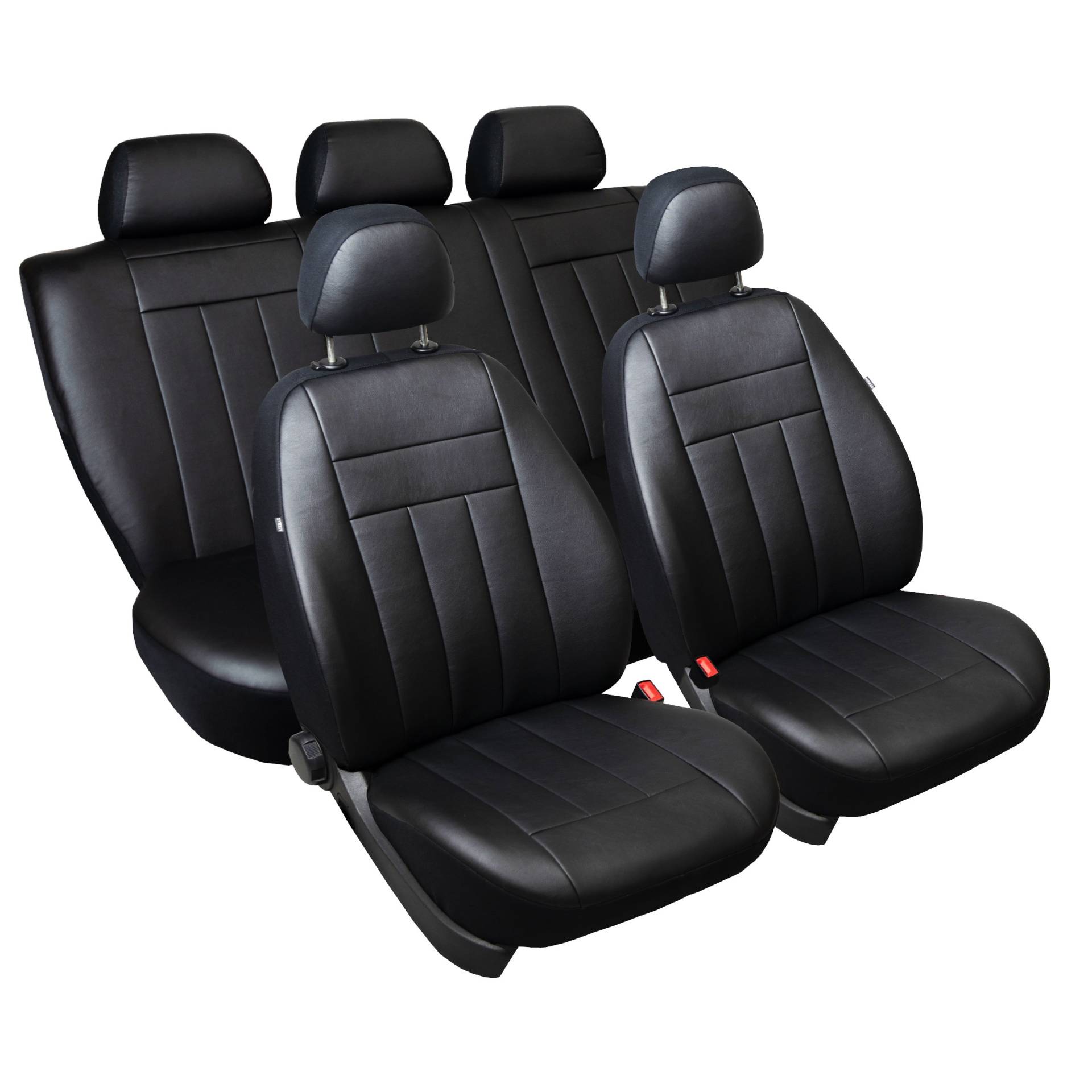 ERJOT Maßgefertigte Kunstleder Sitzbezüge kompatibel mit Mercedes E-Klasse W210 Schonbezüge Autositzbezüge in Schwarz von ERJOT