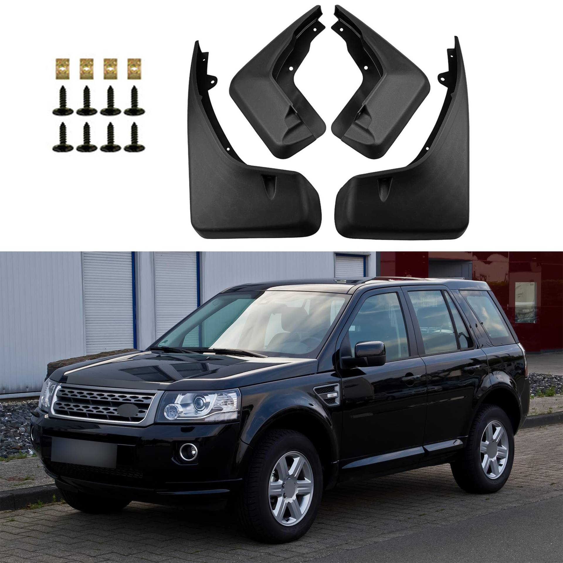 ERMWALR Schmutzfänger für Land Rover Freelander 2/Freelander Sport 2006–2015, 4 Stück, ohne Bohren, flexible PP-Schmutzfänger, Spritzschutz (Rov Frld2 06–15) von ERMWALR