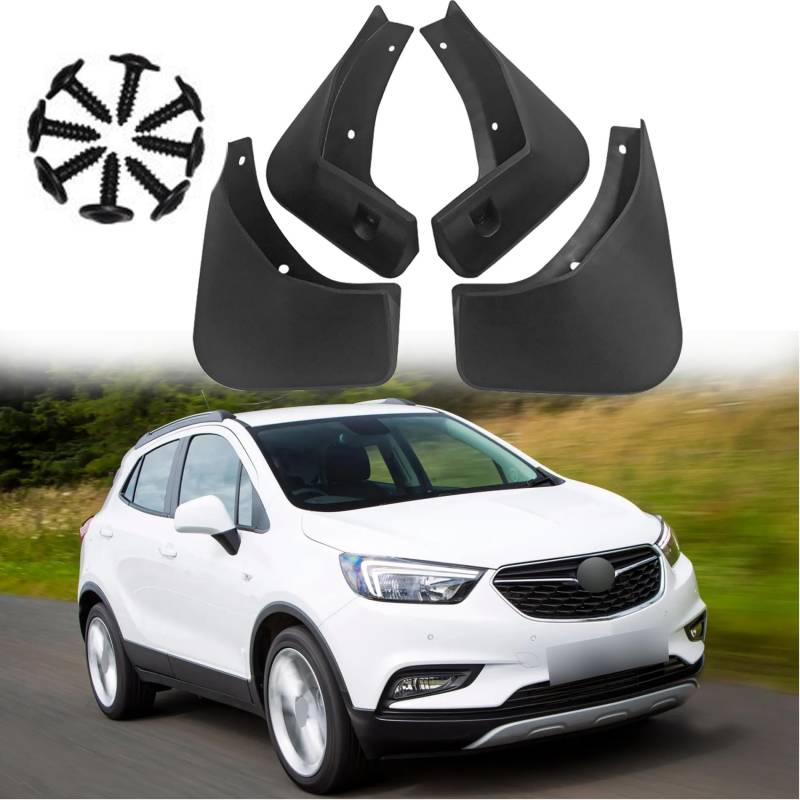 ERMWALR für Opel Mokka X Vauxhall Buick Encore 2013 2014 2015 2016 2017 2018 Schmutzfänger-Set von 4 Keine Bohrung erforderlich Auto Fender Flexible PP Schlammklappe Spritzschutz (Opl Mk X Enc 13–18) von ERMWALR