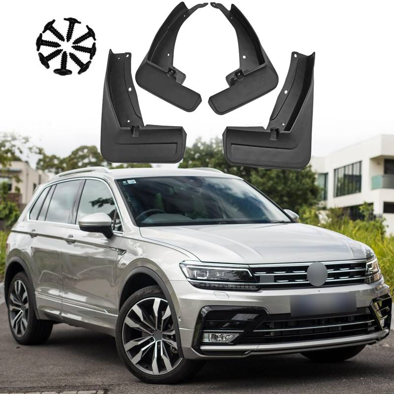 ERMWALR für VW Tiguan 2 R-Line 2017-2023 Schmutzfänger-Set von 4 Keine Bohrung erforderlich Auto Fender Flexible PP Schlammklappe Spritzschutz (Tgn 2RL 17-23) von ERMWALR