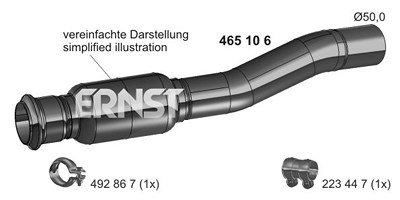 Ernst Abgasrohr [Hersteller-Nr. 465106] für Citroën, Peugeot von ERNST