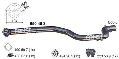 Ernst Abgasrohr [Hersteller-Nr. 650458] für Volvo von ERNST