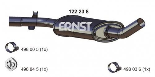 Auspuff Mittelschalldämpfer mittel Topf Original Ernst (122238) Länge & # x202 F;: 600 mm von ERNST