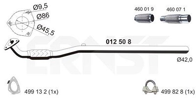 Ernst Abgasrohr [Hersteller-Nr. 012508] für Opel von ERNST