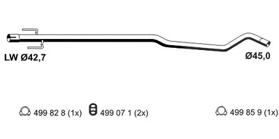 Ernst Abgasrohr [Hersteller-Nr. 012546] für Opel von ERNST