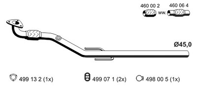 Ernst Abgasrohr [Hersteller-Nr. 043434] für Opel von ERNST