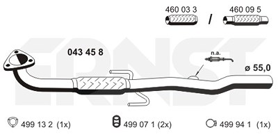 Ernst Abgasrohr [Hersteller-Nr. 043458] für Opel von ERNST