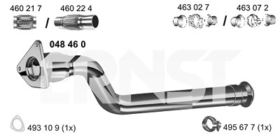 Ernst Abgasrohr [Hersteller-Nr. 048460] für Nissan, Opel, Renault von ERNST