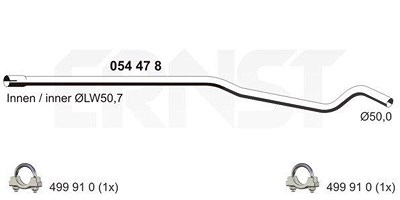 Ernst Abgasrohr [Hersteller-Nr. 054478] für Opel von ERNST