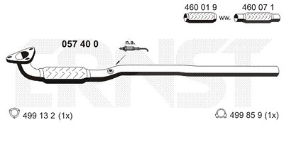 Ernst Abgasrohr [Hersteller-Nr. 057400] für Opel von ERNST