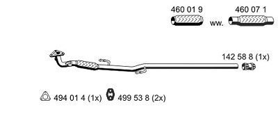 Ernst Abgasrohr [Hersteller-Nr. 111522] für Seat, Skoda, VW von ERNST