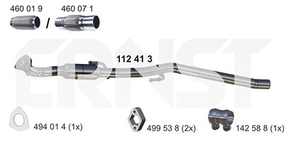 Ernst Abgasrohr [Hersteller-Nr. 112413] für Seat, VW von ERNST