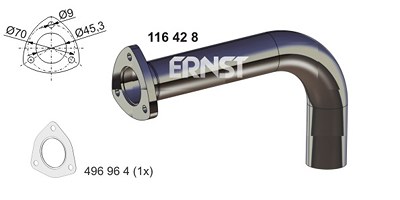 Ernst Abgasrohr [Hersteller-Nr. 116428] für VW von ERNST