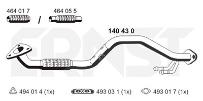 Ernst Abgasrohr [Hersteller-Nr. 140430] für Seat, Skoda, VW von ERNST