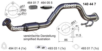 Ernst Abgasrohr [Hersteller-Nr. 140447] für VW von ERNST