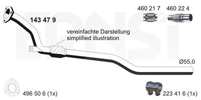 Ernst Abgasrohr [Hersteller-Nr. 143479] für Audi, VW von ERNST