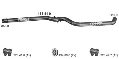 Ernst Abgasrohr [Hersteller-Nr. 155410] für Audi, Seat, VW von ERNST