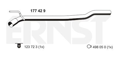Ernst Abgasrohr [Hersteller-Nr. 177429] für VW von ERNST