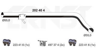 Ernst Abgasrohr [Hersteller-Nr. 202404] für Audi, Seat, Skoda, VW von ERNST