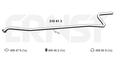 Ernst Abgasrohr [Hersteller-Nr. 310413] für Ford, Mazda von ERNST