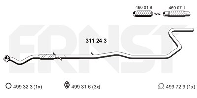 Ernst Abgasrohr [Hersteller-Nr. 311243] für Ford von ERNST