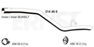 Ernst Abgasrohr [Hersteller-Nr. 314466] für Ford von ERNST