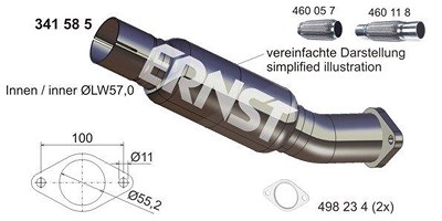 Ernst Abgasrohr [Hersteller-Nr. 341585] für Ford von ERNST