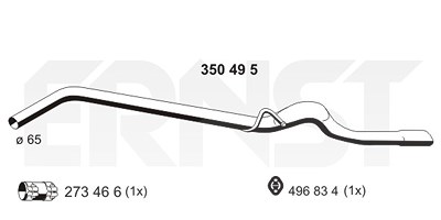 Ernst Abgasrohr [Hersteller-Nr. 350495] für Mercedes-Benz von ERNST