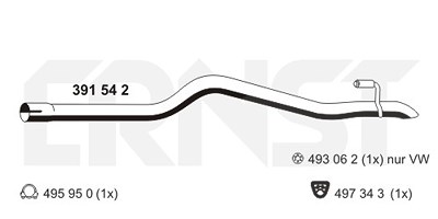 Ernst Abgasrohr [Hersteller-Nr. 391542] für Mercedes-Benz, VW von ERNST