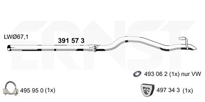 Ernst Abgasrohr [Hersteller-Nr. 391573] für Mercedes-Benz, VW von ERNST