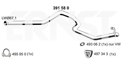 Ernst Abgasrohr [Hersteller-Nr. 391580] für Mercedes-Benz, VW von ERNST