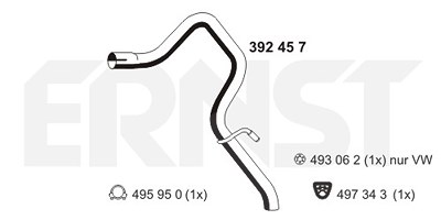 Ernst Abgasrohr [Hersteller-Nr. 392457] für Mercedes-Benz, VW von ERNST