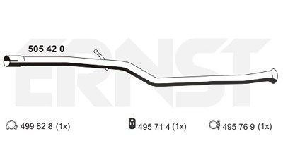 Ernst Abgasrohr [Hersteller-Nr. 505420] für Peugeot von ERNST