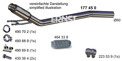 Ernst Abgasrohr [Hersteller-Nr. 177450] für VW von ERNST