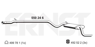 Ernst Endschalldämpfer [Hersteller-Nr. 550246] für Fiat von ERNST