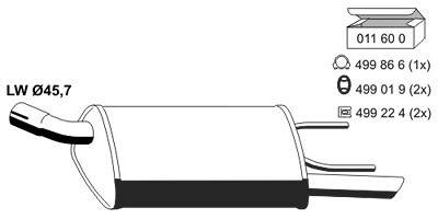 Ernst Endschalldämpfer [Hersteller-Nr. 011006] für Opel von ERNST