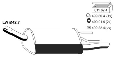 Ernst Endschalldämpfer [Hersteller-Nr. 011037] für Opel von ERNST