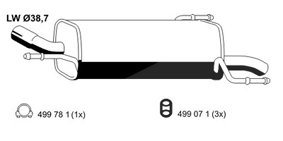 Ernst Endschalldämpfer [Hersteller-Nr. 011143] für Opel von ERNST