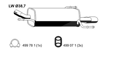 Ernst Endschalldämpfer [Hersteller-Nr. 011228] für Opel von ERNST