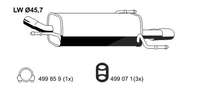 Ernst Endschalldämpfer [Hersteller-Nr. 011235] für Opel von ERNST