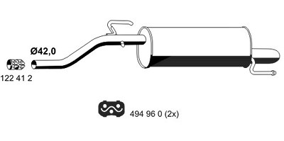 Ernst Endschalldämpfer [Hersteller-Nr. 012171] für Opel von ERNST